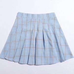 baby blue paid skirt